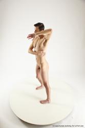 Nude Man White Standing poses - ALL Athletic Short Brown Standing poses - simple Multi angles poses Realistic